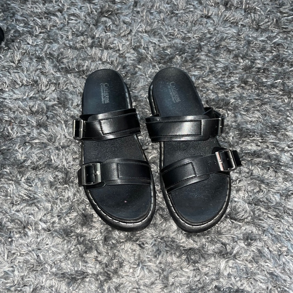 Punk black sandals